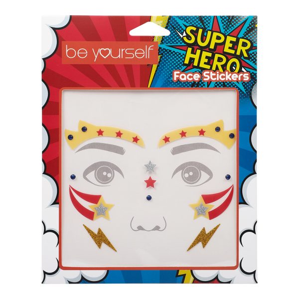super hero face stickers