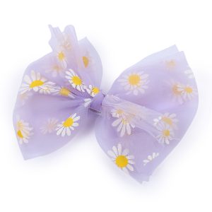 purple Daisy Tulle Bow Duck Clip