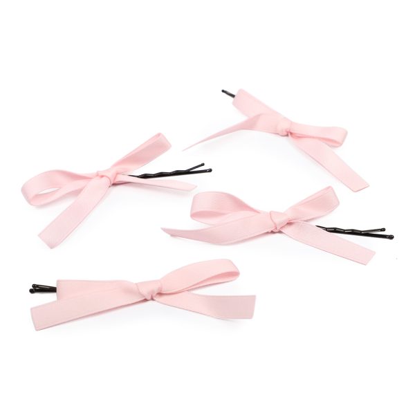 4pk Small Pastel Ribbon Bow Bobby Pins