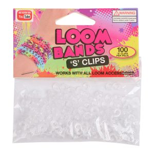 100pc Loom Band S Clips Clear