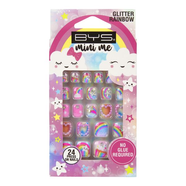 BYS Mini Me Glitter Rainbow Press On Nails