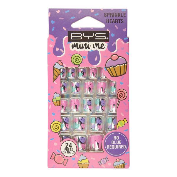 BYS Mini Me Sprinkle Hearts Press On Nails