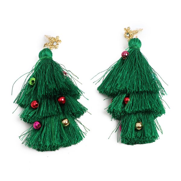 Christmas Earrings Tassel Christmas Tree