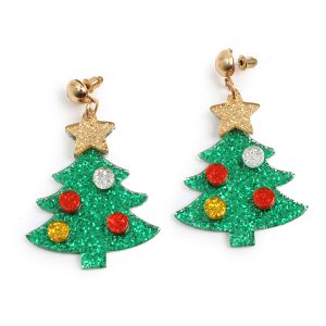 Christmas Earrings Green Christmas Tree