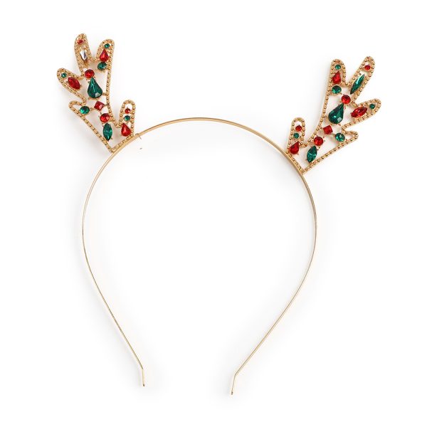 Christmas Reindeer Headband with Bejewelled Antlers