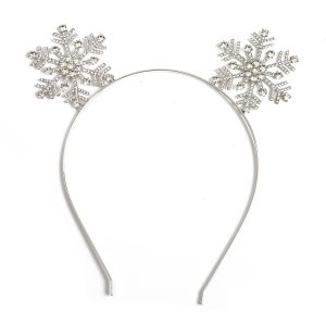 Christmas Headband with Silver Snowflakes