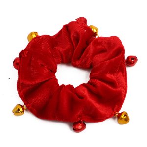 Red Velvet and Bells Christmas Scrunchie