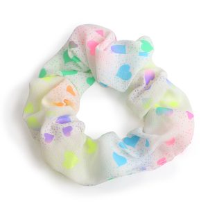 Rainbow Hearts Scrunchie