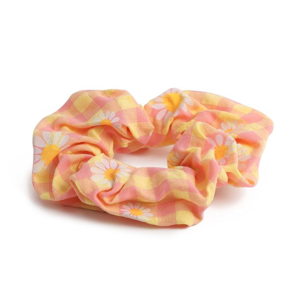 Gingham and Daisy Print Scrunchie